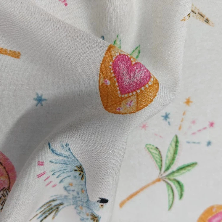 Viscose Lurex With Print Fabric